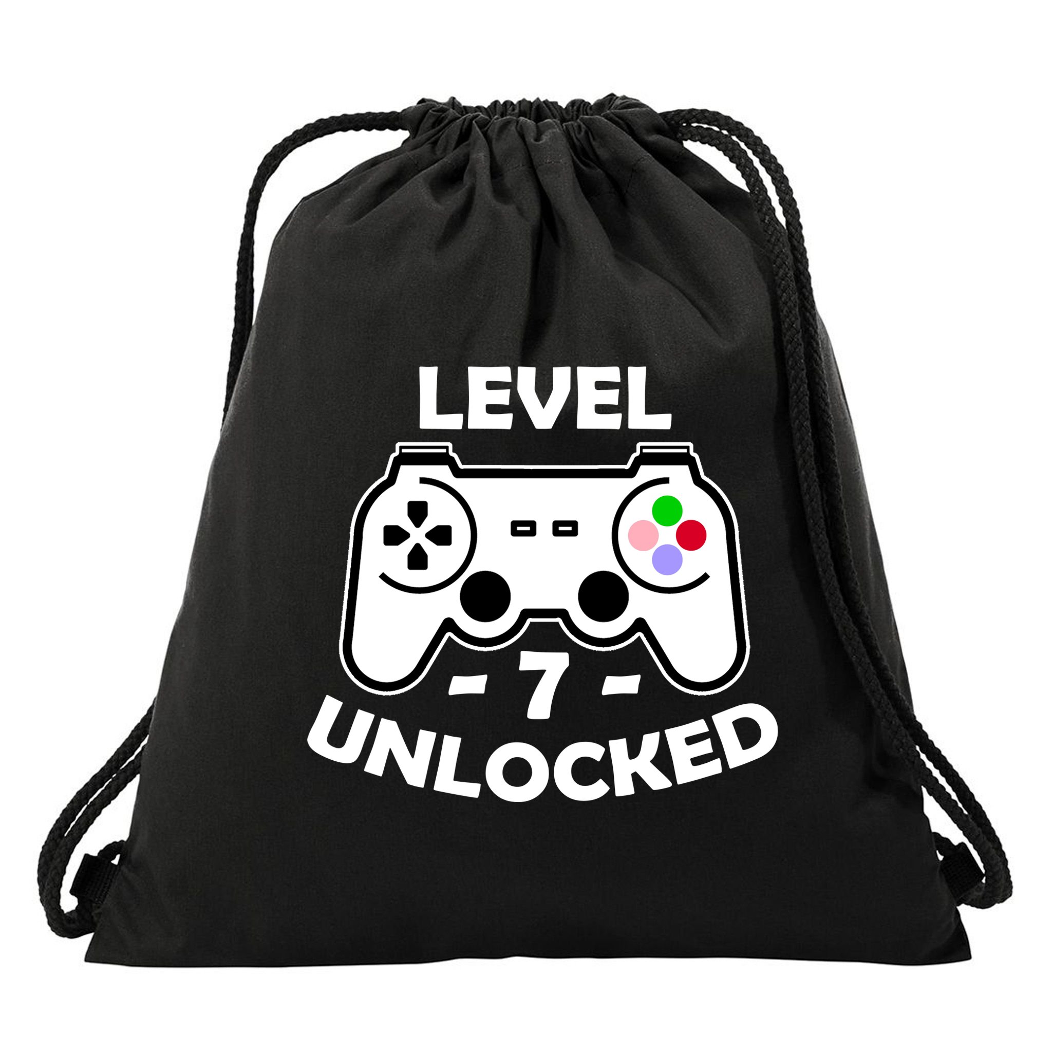 Level Seven Unlocked 7th Birthday Drawstring Bag