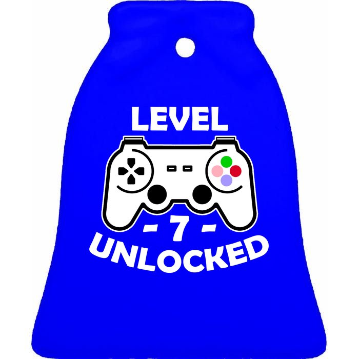 Level Seven Unlocked 7th Birthday Ceramic Bell Ornament