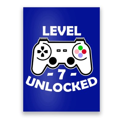 Level Seven Unlocked 7th Birthday Poster