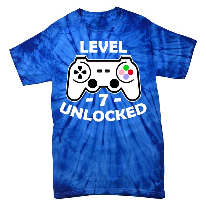 Level Seven Unlocked 7th Birthday Tie-Dye T-Shirt