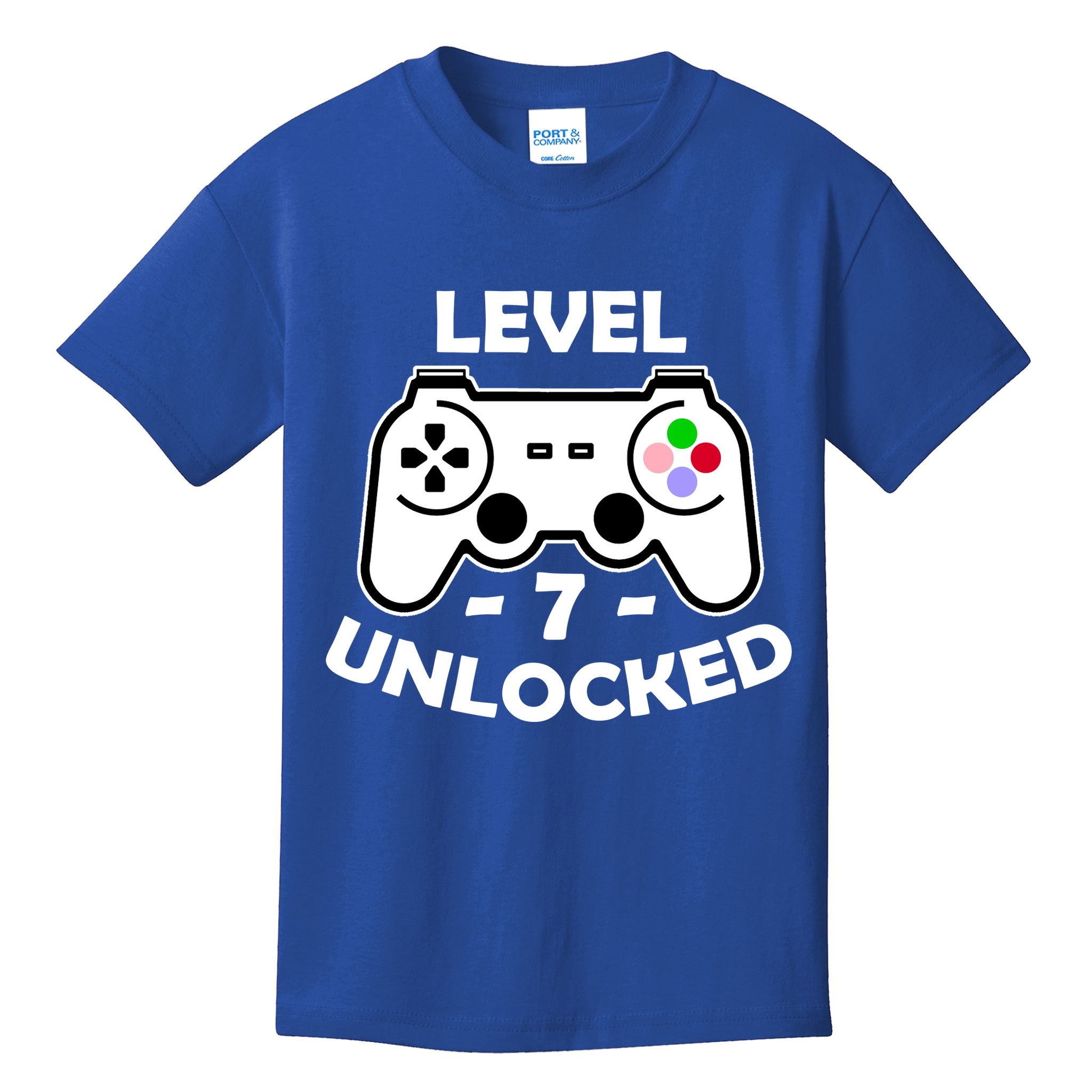 Level Seven Unlocked 7th Birthday Kids T-Shirt