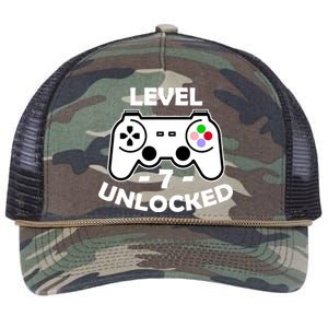 Level Seven Unlocked 7th Birthday Retro Rope Trucker Hat Cap