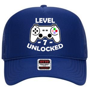 Level Seven Unlocked 7th Birthday High Crown Mesh Back Trucker Hat