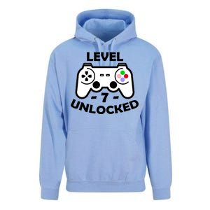 Level Seven Unlocked 7th Birthday Unisex Surf Hoodie