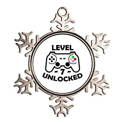 Level Seven Unlocked 7th Birthday Metallic Star Ornament