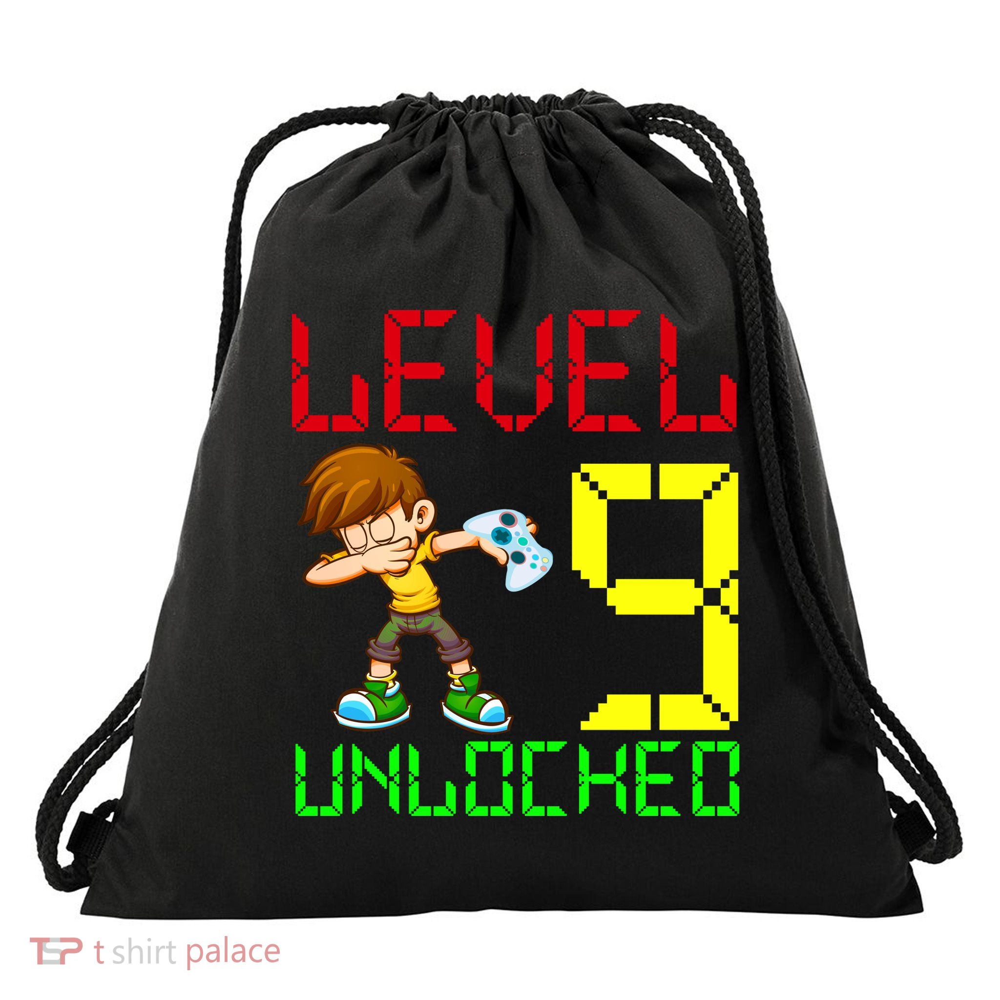 Level Up Age 9 Unlocked Drawstring Bag