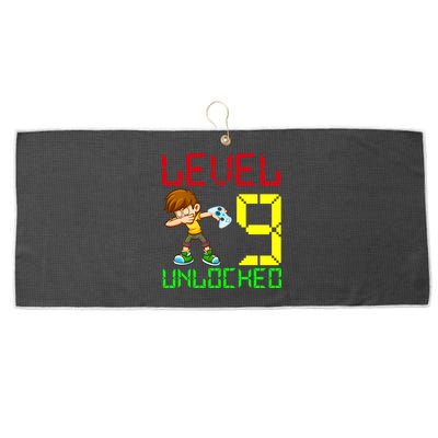 Level Up Age 9 Unlocked Large Microfiber Waffle Golf Towel