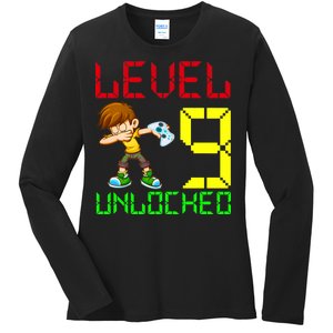 Level Up Age 9 Unlocked Ladies Long Sleeve Shirt