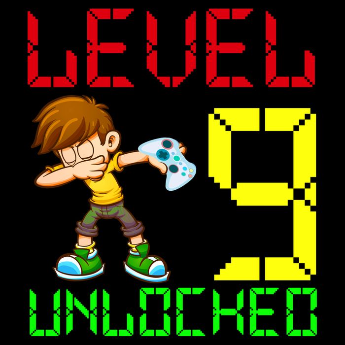 Level Up Age 9 Unlocked Women's V-Neck T-Shirt