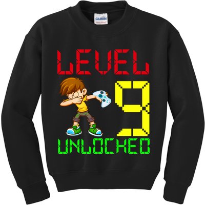 Level Up Age 9 Unlocked Kids Sweatshirt