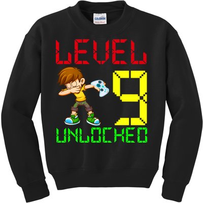 Level Up Age 9 Unlocked Kids Sweatshirt