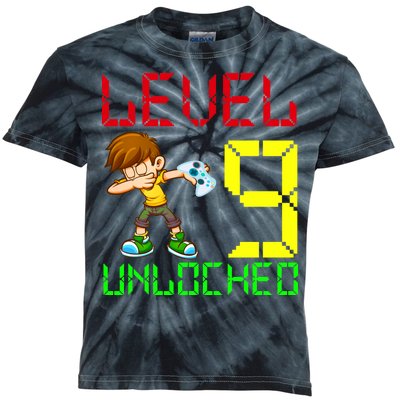 Level Up Age 9 Unlocked Kids Tie-Dye T-Shirt