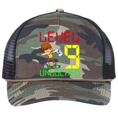 Level Up Age 9 Unlocked Retro Rope Trucker Hat Cap