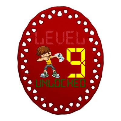 Level Up Age 9 Unlocked Ceramic Oval Ornament