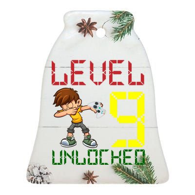 Level Up Age 9 Unlocked Ceramic Bell Ornament