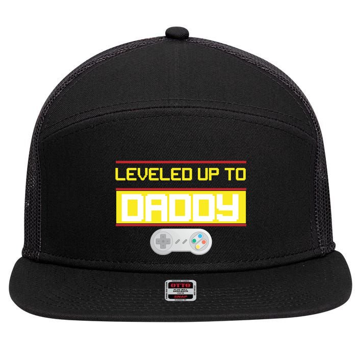 Leveled Up To Daddy Gamer 7 Panel Mesh Trucker Snapback Hat