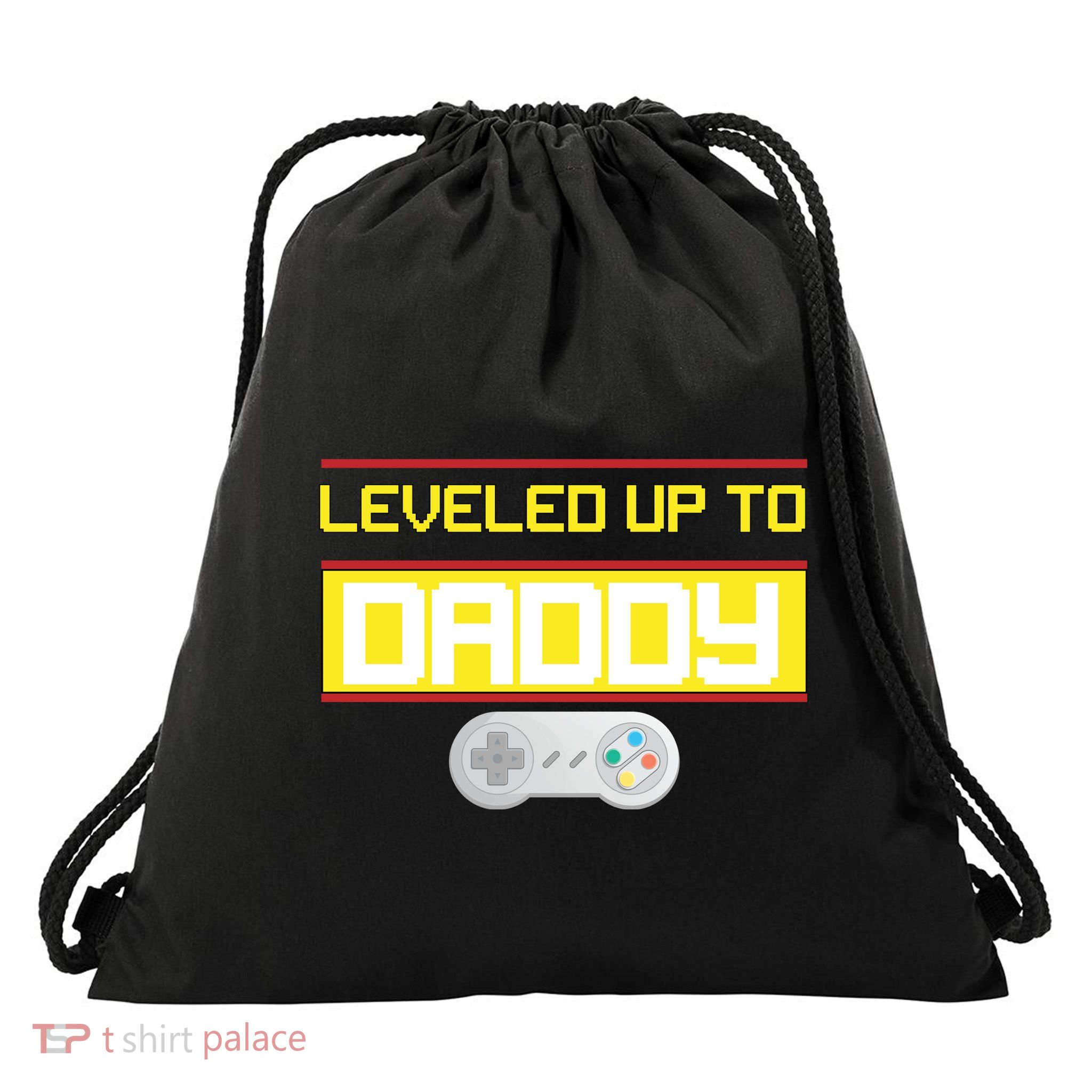 Leveled Up To Daddy Gamer Drawstring Bag