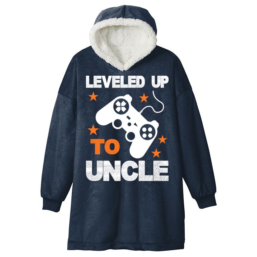 Leveled Up To Uncle Hooded Wearable Blanket