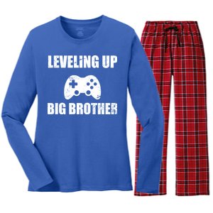 Leveling Up Big Brother Women's Long Sleeve Flannel Pajama Set 