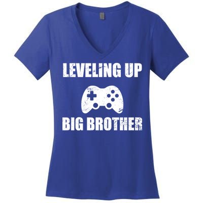 Leveling Up Big Brother Women's V-Neck T-Shirt