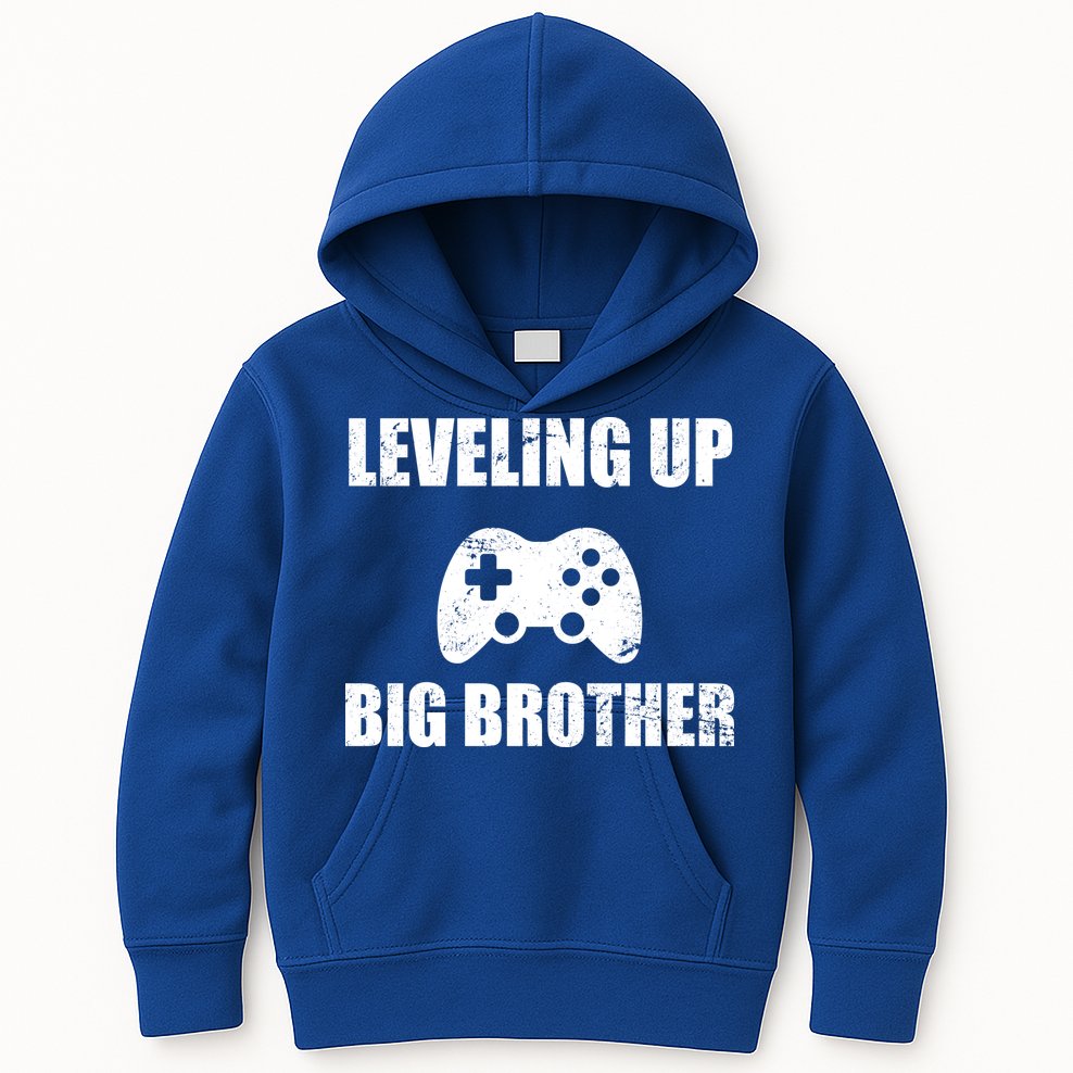 Leveling Up Big Brother Kids Hoodie