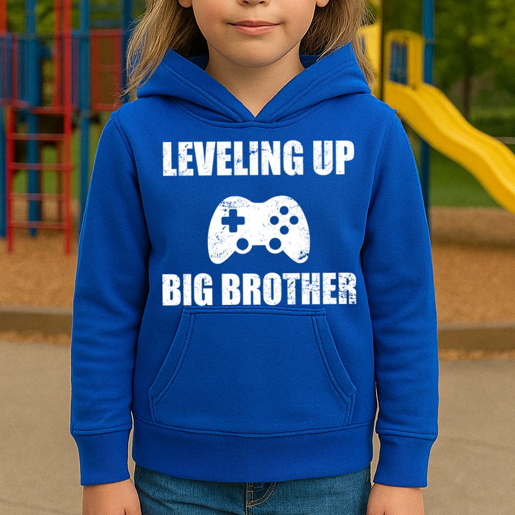 Leveling Up Big Brother Kids Hoodie