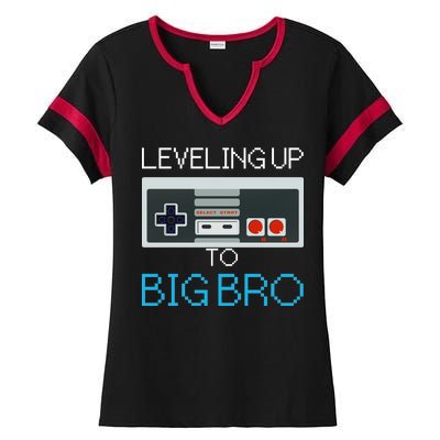 Leveling Up To Big Bro Ladies Halftime Notch Neck Tee