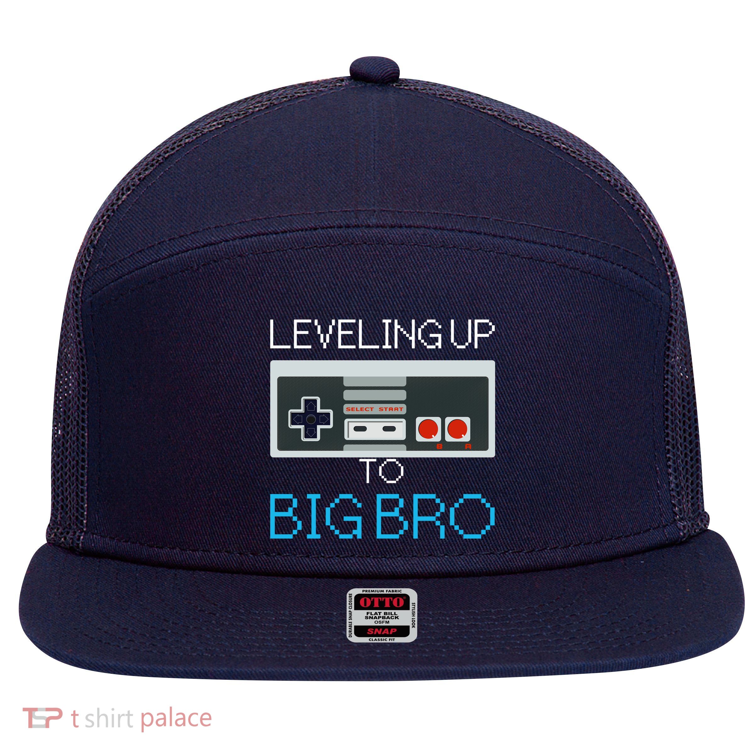 Leveling Up To Big Bro 7 Panel Mesh Trucker Snapback Hat