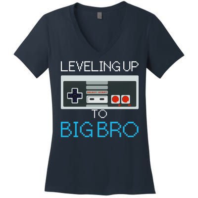 Leveling Up To Big Bro Women's V-Neck T-Shirt