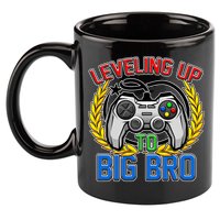 Leveling Up To Big Bro Brother Video Gaming 11oz C Handle Ceramic Mug