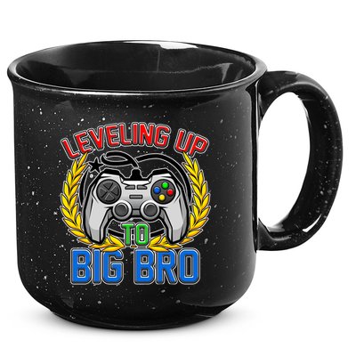 Leveling Up To Big Bro Brother Video Gaming 15oz Campfire Ceramic Mug