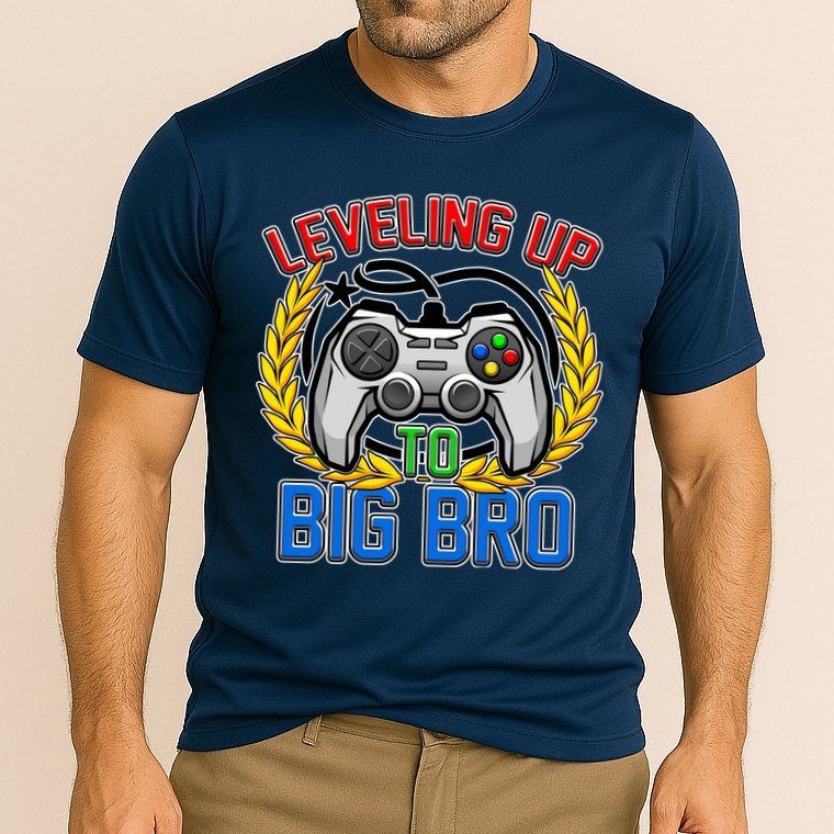 Leveling Up To Big Bro Brother Video Gaming Cooling Performance Crew T-Shirt