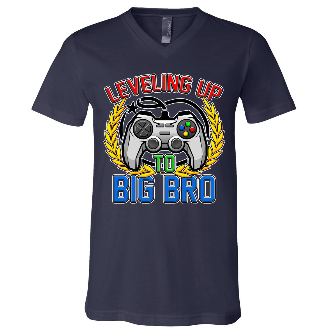 Leveling Up To Big Bro Brother Video Gaming V-Neck T-Shirt