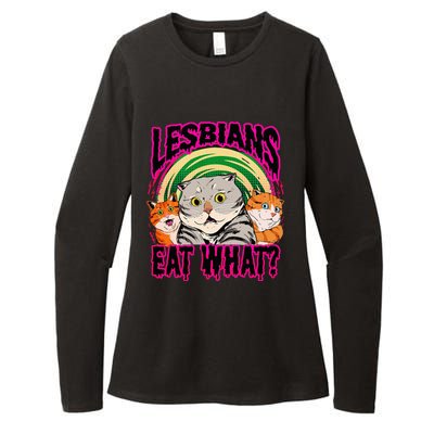 Lesbians Eat What Funny Cats Love Womens CVC Long Sleeve Shirt