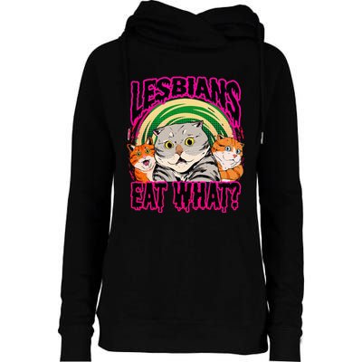 Lesbians Eat What Funny Cats Love Womens Funnel Neck Pullover Hood