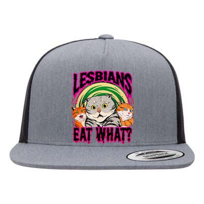 Lesbians Eat What Funny Cats Love Flat Bill Trucker Hat