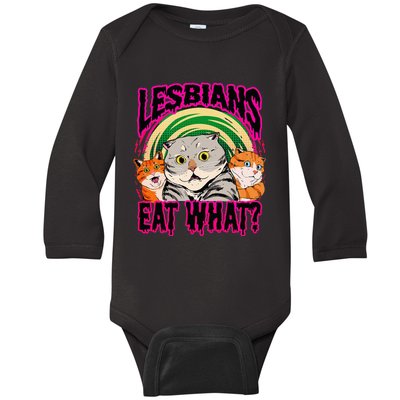 Lesbians Eat What Funny Cats Love Baby Long Sleeve Bodysuit