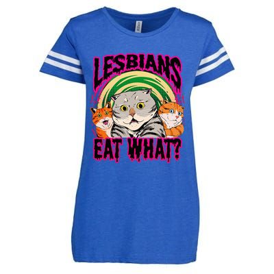 Lesbians Eat What Funny Cats Love Enza Ladies Jersey Football T-Shirt