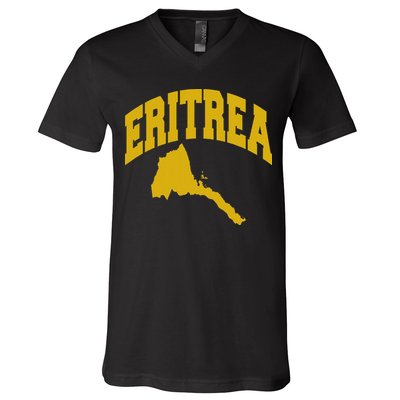 Love Eritrea With Eritrean Map Eritrea Pride V-Neck T-Shirt