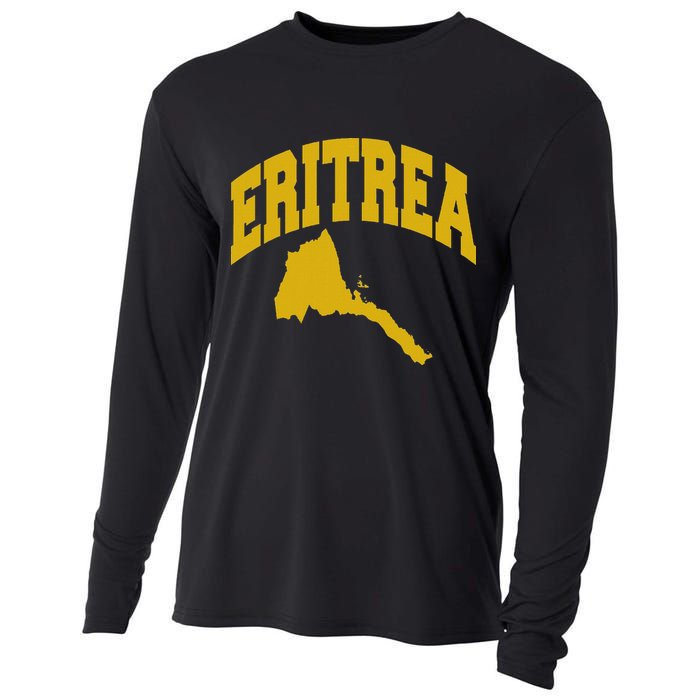 Love Eritrea With Eritrean Map Eritrea Pride Cooling Performance Long Sleeve Crew