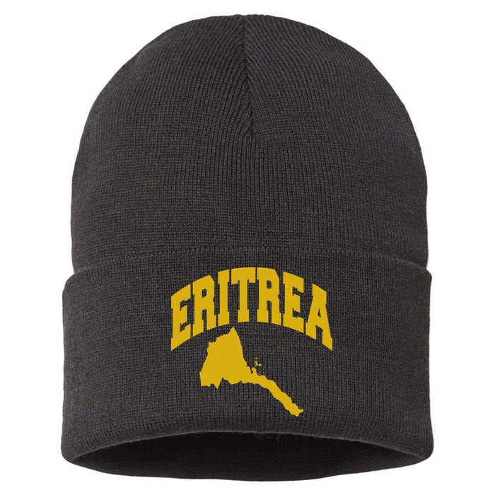 Love Eritrea With Eritrean Map Eritrea Pride Sustainable Knit Beanie