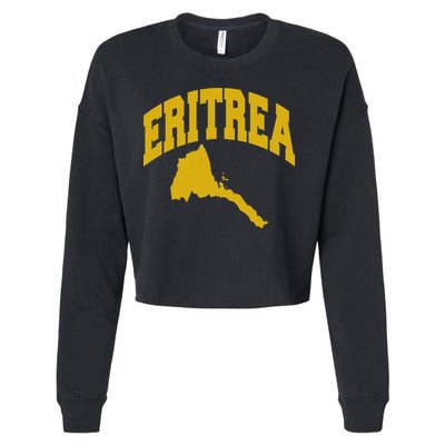 Love Eritrea With Eritrean Map Eritrea Pride Cropped Pullover Crew