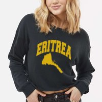 Love Eritrea With Eritrean Map Eritrea Pride Cropped Pullover Crew