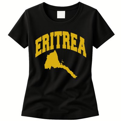 Love Eritrea With Eritrean Map Eritrea Pride Womens T-Shirt