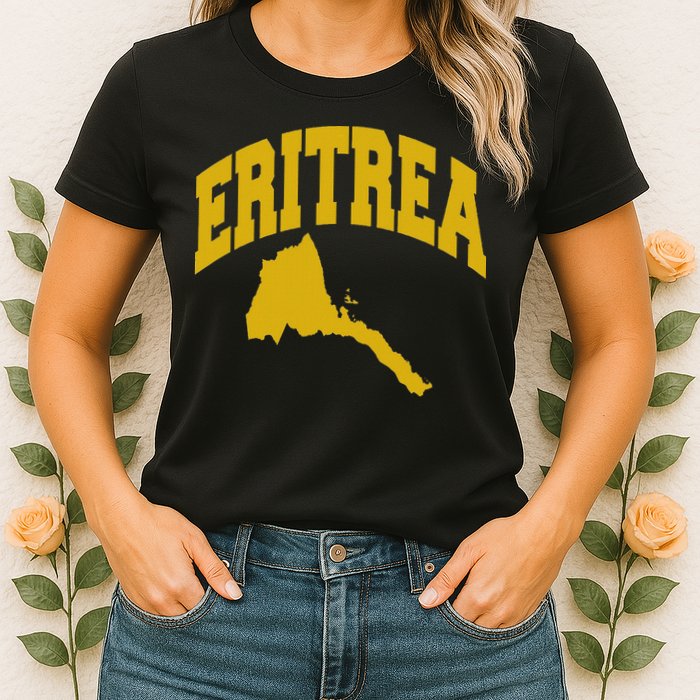 Love Eritrea With Eritrean Map Eritrea Pride Womens T-Shirt