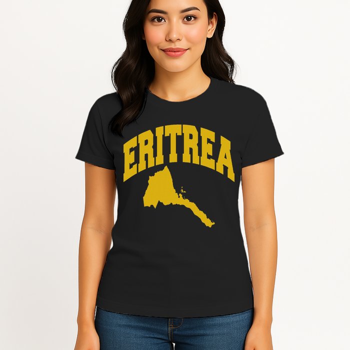 Love Eritrea With Eritrean Map Eritrea Pride Womens T-Shirt