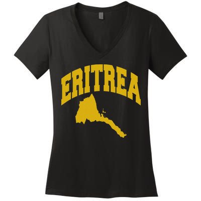 Love Eritrea With Eritrean Map Eritrea Pride Women's V-Neck T-Shirt