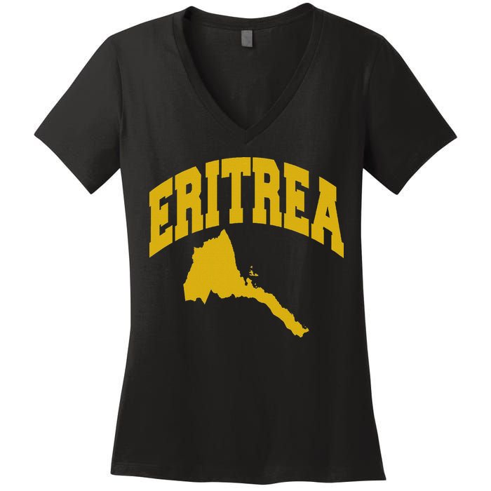 Love Eritrea With Eritrean Map Eritrea Pride Women's V-Neck T-Shirt
