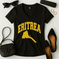 Love Eritrea With Eritrean Map Eritrea Pride Women's V-Neck T-Shirt