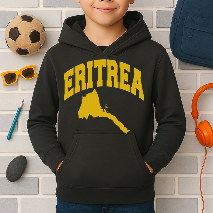 Love Eritrea With Eritrean Map Eritrea Pride Kids Hoodie